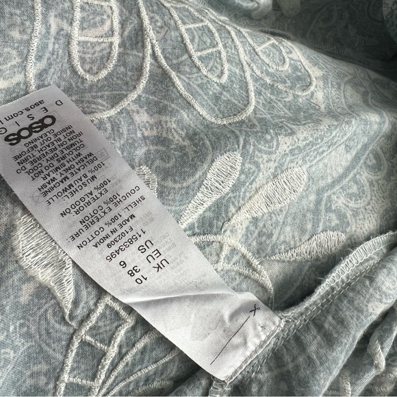 ASOS- Sold Out Cutwork Button Through Dress in paisley floral print - Size 6 - Picture 10 of 11